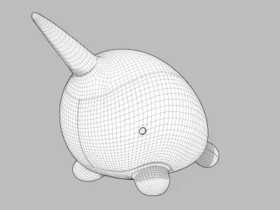 Cute plushie or doll with baked pbr textures Low-poly 3D model