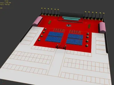 Stage party concert fashion catwalk T station 65 3D model
