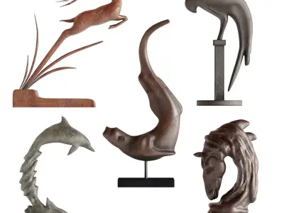 Animal Scluptures 02 Low-poly 3D model