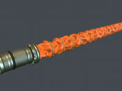 Corrugated Hose PBR Game Ready Low-poly 3D model