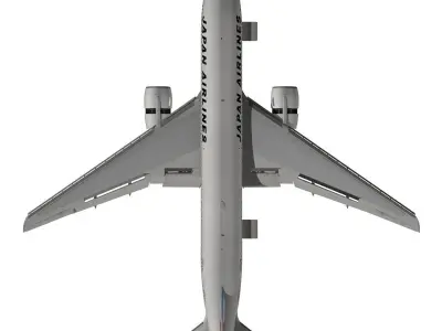 Boeing 777-200ER Japan Airlines JAL 3D model