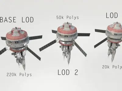 Omega Oribital - Space Station Low-poly 3D model