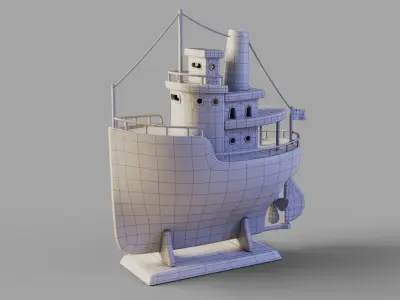 Toy ship Low-poly 3D model