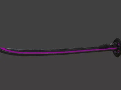 Corrupt Futuristic Samurai Sword Low-poly 3D model