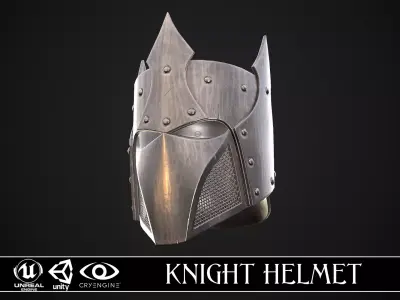 Knight Helmet 05 Low-poly 3D model