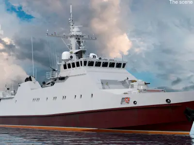 Coast Guard Ship Rigged 3D model