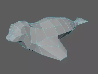 Low Poly Seal in polygonal form Free low-poly 3D model