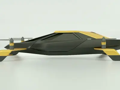 Flying car concept vehicle 3D model