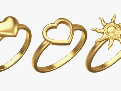 Rings Set v1 3D model