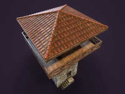 Roman Watchtower Low-poly 3D model