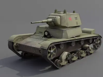 T-26 Light Infantry Tank Low-poly 3D model
