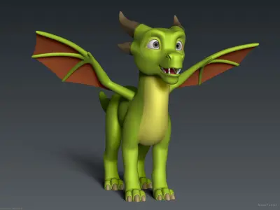 Stylized Cute Dragon 3D model