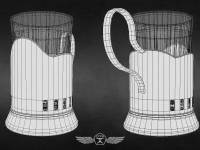 Cup holder USSR  Free low-poly 3D model