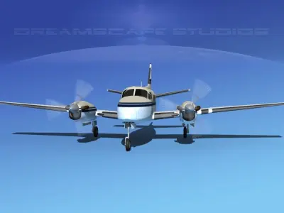 Beechcraft King Air 100 V03 3D model