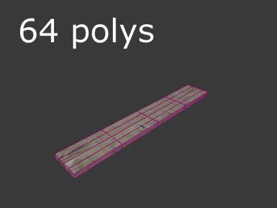 low poly wood plank Low-poly 3D model