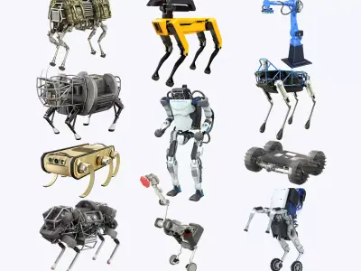 Boston Dynamics Robots Collection Low-poly 3D model