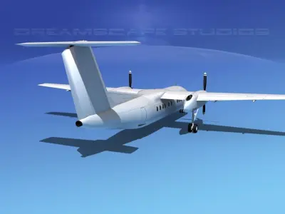 Dehaviland DHC-8 100 Unmarked 2 3D model