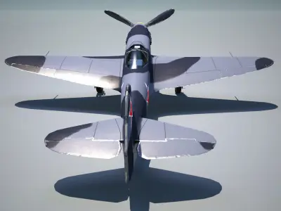 Yak-3 spitfire fighter plane - spitfire fighter plane Low-poly 3D model