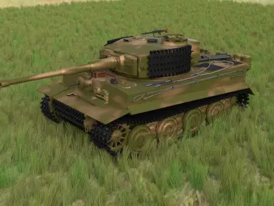 Panzer Tiger Tank Late 1944 HDRI v2 3D model