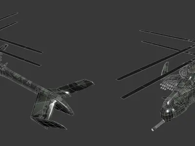 Helicopter Gunchip Low-poly 3D model