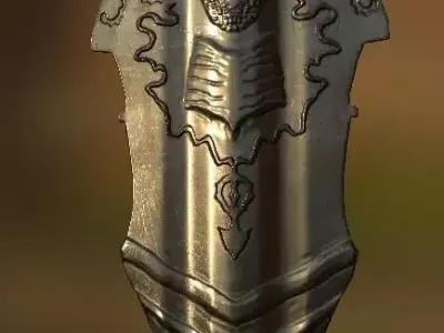 Fantasy Realistic Shield 1 Low-poly 3D model