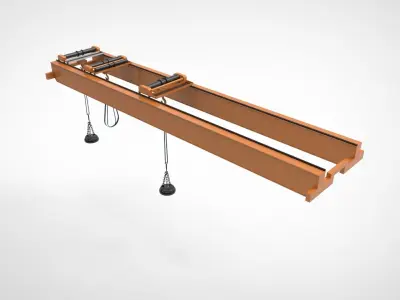 overhead crane equipped with a magnetic lifting system 3D model