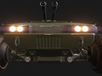 LOWPOLY MILITARY FORTEX LIGHT TRANSPORT ARMED VEHICLE Low-poly 3D model