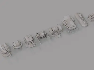 Sci-Fi Turrets and Guns Pack Vol2 - Star Wars 3D model