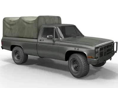 American military truck Low-poly 3D model