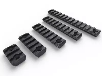 Gun Rail Set 02 Low-poly 3D model
