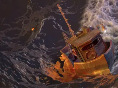 old fishing bout  3D model