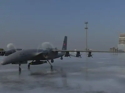 AKINCI Tiha - BAYRAKTAR UAV 3D - low poly model Low-poly 3D model