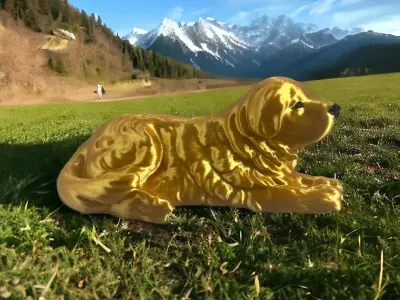 Dog Patou lying Free 3D print model
