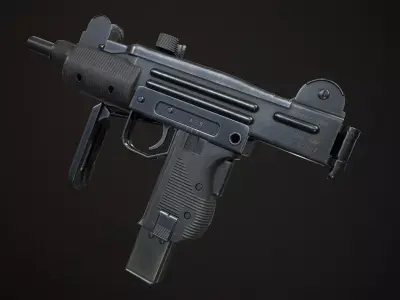 Mini Uzi PBR 4k Texture Low-poly 3D model
