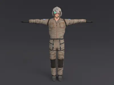 Pilot Rigged Low-poly 3D model