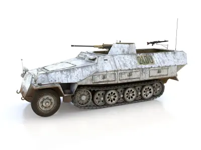 SDKFZ 251 - Ausf D - Anti-Aircraft-Vehicle - 2100 3D model