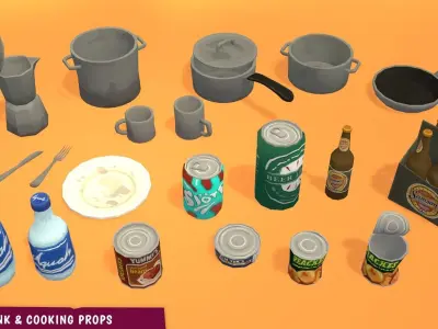 STORY - Wildlands Props Low-poly 3D model