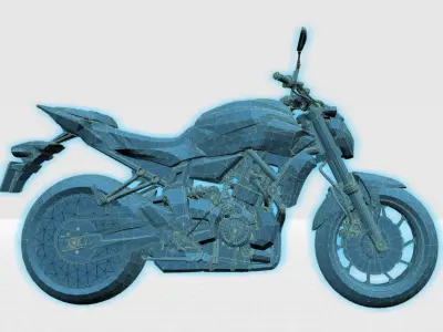 Yamaha MT 07 with Rider 3D print model