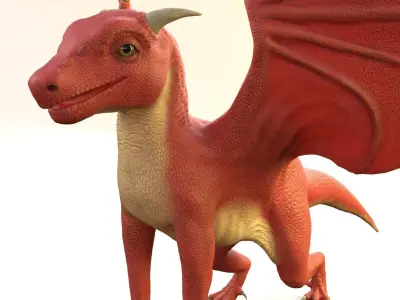Baby Dragon Low-poly 3D model