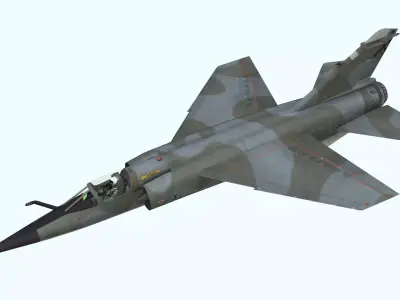 Fighter Jet Flying In Sky Plane V06 Low Poly 3D Model Low-poly 3D model