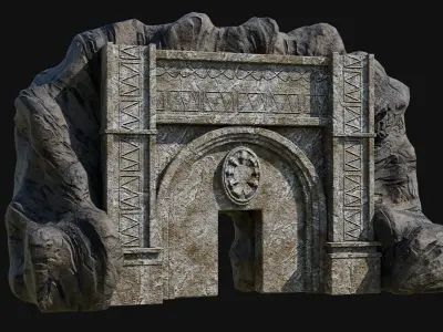 CAVE ENTRANCE GATE PORTAL DUNGEON ANCIENT TEMPLE COLLECTION Low-poly 3D model