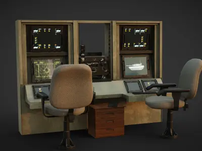 Contol console Hud Low-poly 3D model