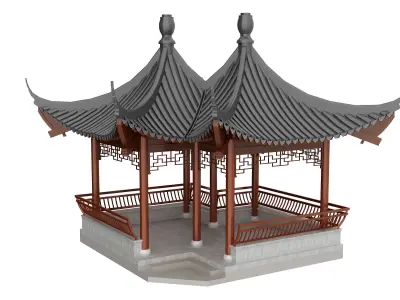 gazebo Low-poly 3D model