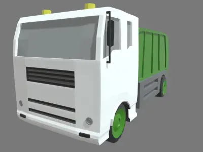 Low Poly Garbage Truck 01 Low-poly 3D model
