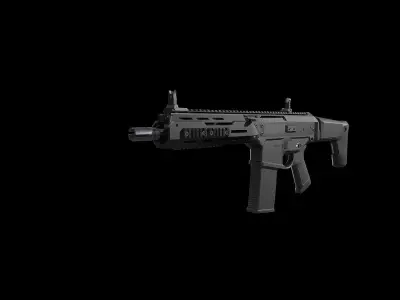 FB MSBS Grot  assault rifle with different set of attachments  Low-poly 3D model