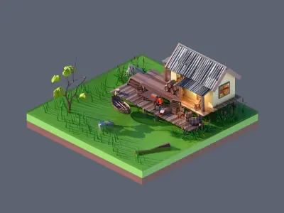 land 79A Low-poly 3D model