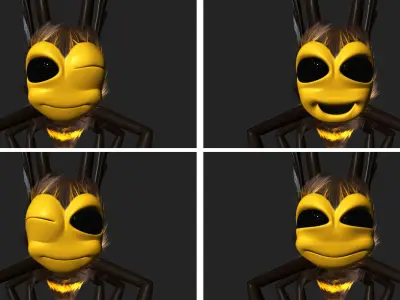 Cartoon Bee - Rigged 3D model
