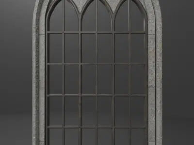 Gothic Medieval Window Set 3D model