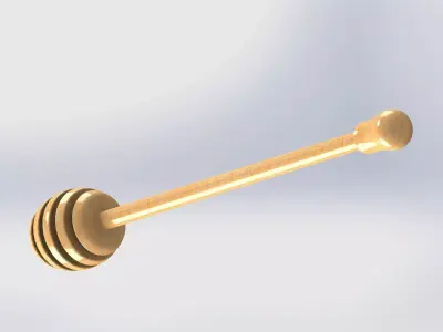 Wooden Honey Dipper Spoon 3D model