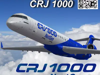  Bombardier CRJ 1000 NextGen Home livery Low-poly 3D model